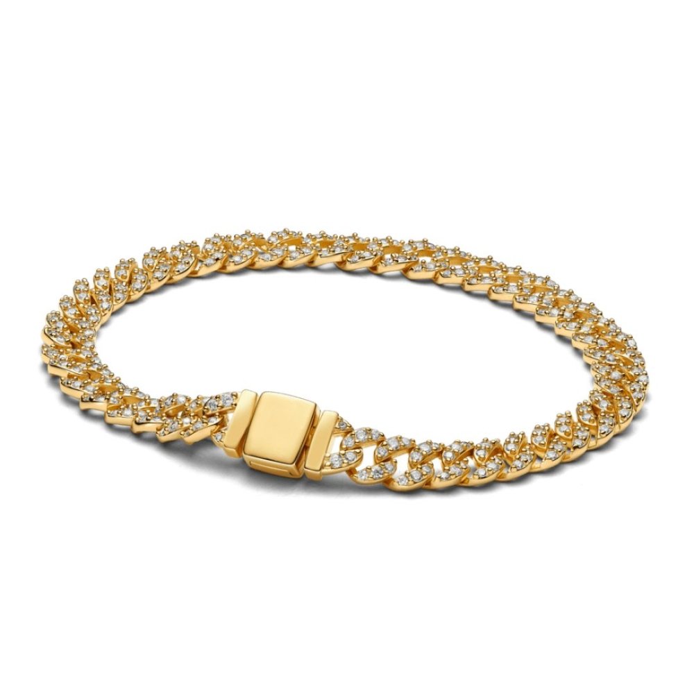 Shannelise | Pink Cuban Bracelet in 18k Gold