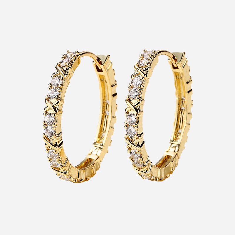 Aurelisse | 18K Gold Zirconia Cross Earrings