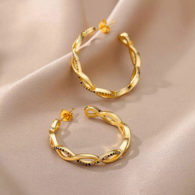 Julenyssa | Wave Earrings in 18K Gold