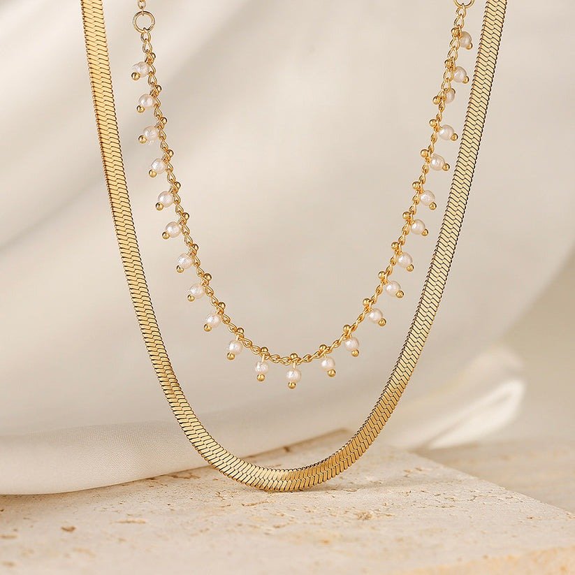 Marizanne | Luxury Snake Necklace & 18K Gold Pearl Jewellery Set