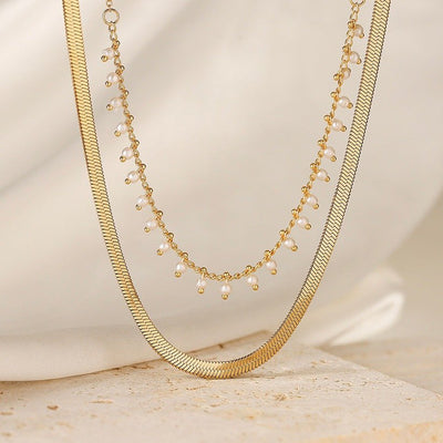Marizanne | Luxury Snake Necklace & 18K Gold Pearl Jewellery Set