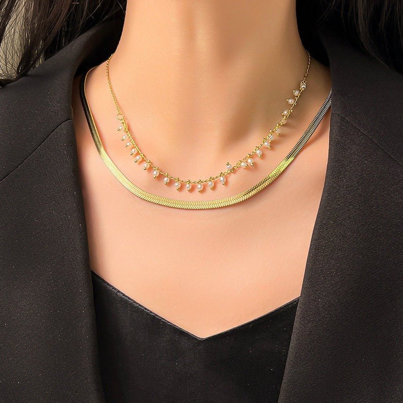 Marizanne | Luxury Snake Necklace & 18K Gold Pearl Jewellery Set