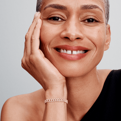 Shannelise | Pink Cuban Bracelet in 18k Gold