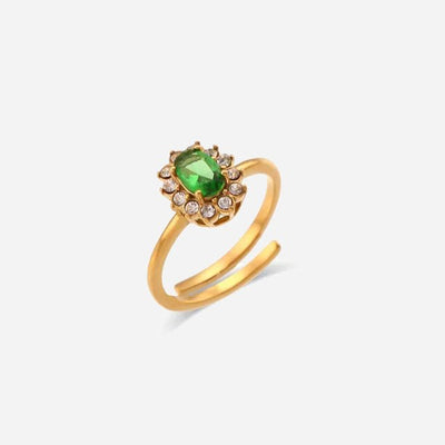 Amaryelle | Green Zirconia Ring in 18K Gold