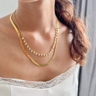 Marizanne | Luxury Snake Necklace & 18K Gold Pearl Jewellery Set