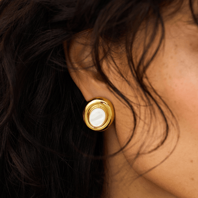 Ameliyana | 18k Gold Button Earrings