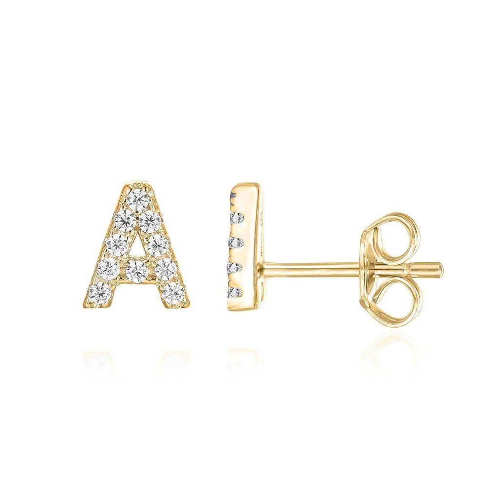 Mikhaela | 18k Gold Letter Earrings