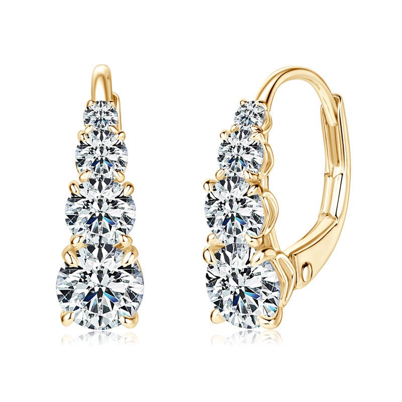Elorianne | Earrings with Four Stones in 18k Gold